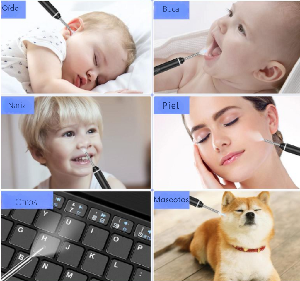 Dispositivo para limpieza de oídos con cámara HD